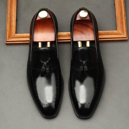 Vincenzo Patent Leather Tassel Loafer Shoes For Men - LeStyleParfait Kenya