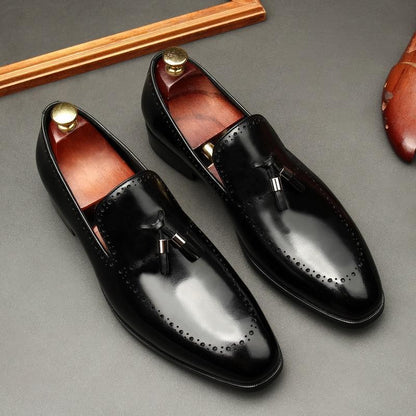 Vincenzo Patent Leather Tassel Loafer Shoes For Men - LeStyleParfait Kenya