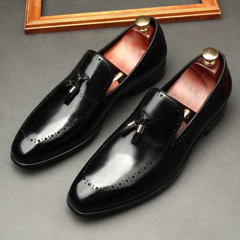 Vincenzo Patent Leather Tassel Loafer Shoes For Men - LeStyleParfait Kenya