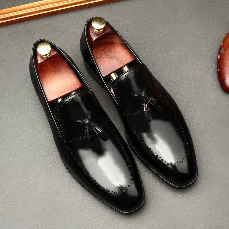 Vincenzo Patent Leather Tassel Loafer Shoes For Men - LeStyleParfait Kenya