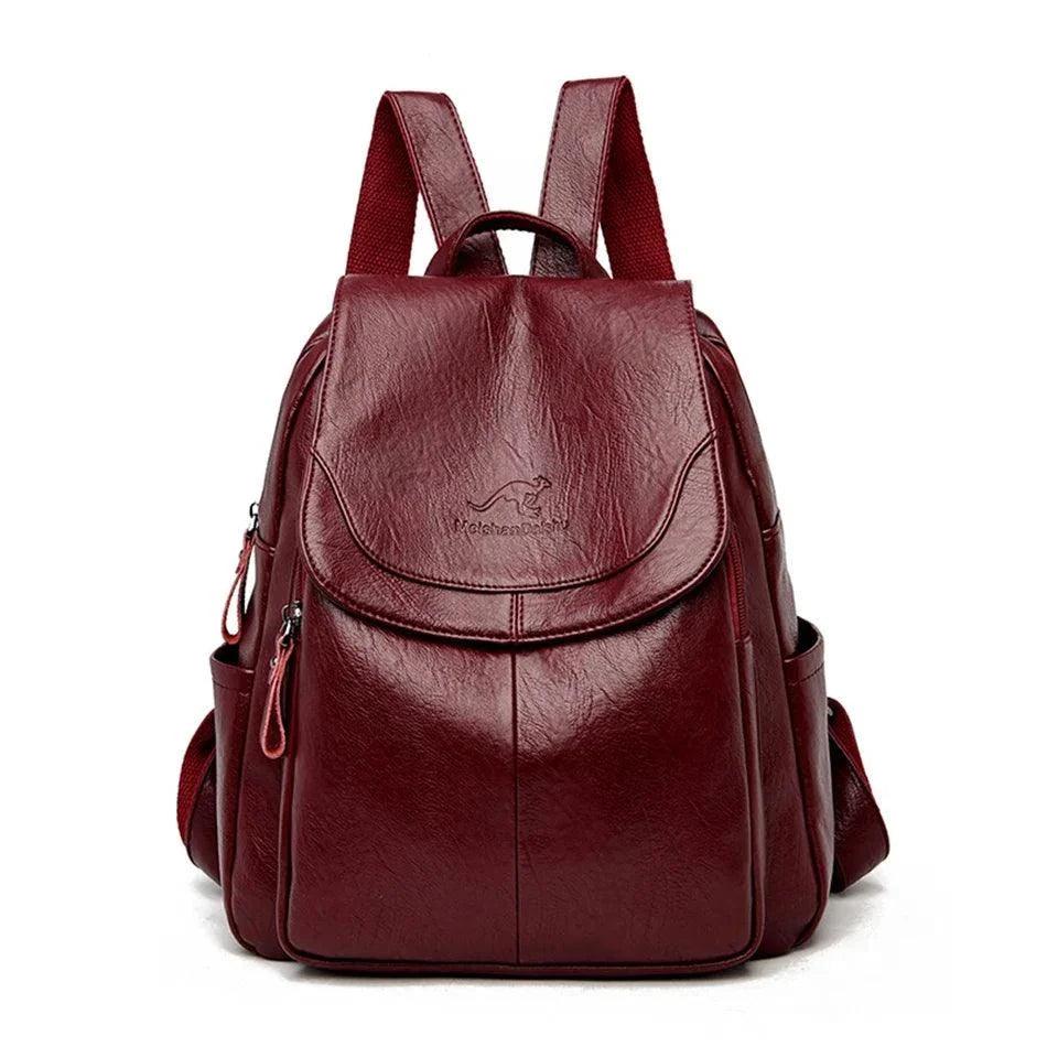 White Leather Women's Backpack - LeStyleParfait Kenya