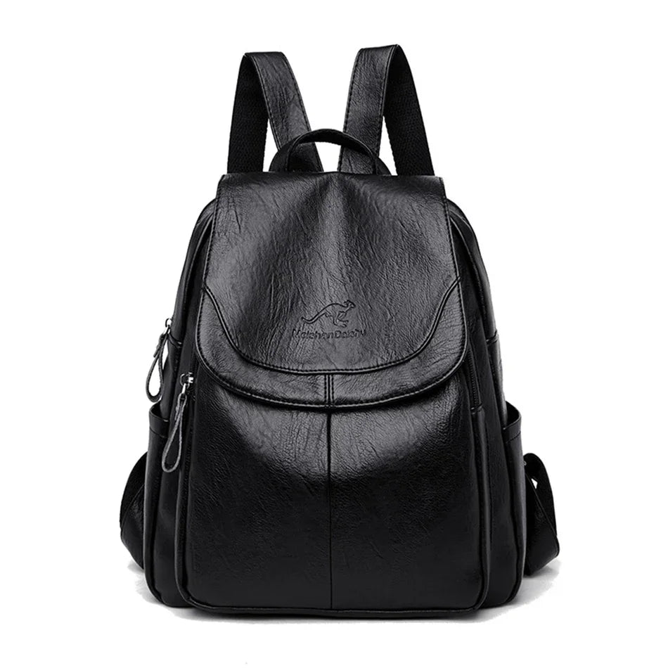 White Leather Women's Backpack - LeStyleParfait Kenya