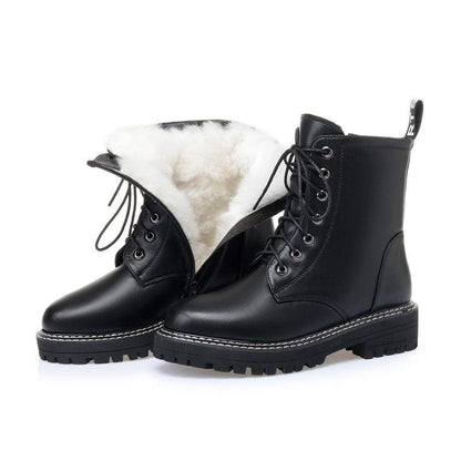 Winter Lace-Up Leather Boots - Shoes - LeStyleParfait Kenya