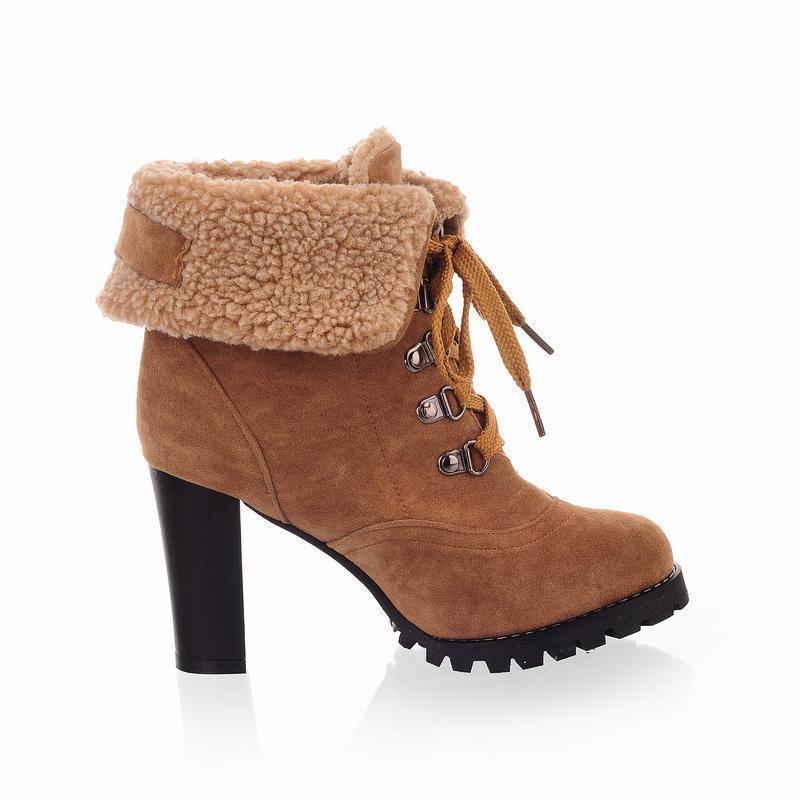 Winter Snow Boots Women Shoes Thick Heels - Shoes - LeStyleParfait Kenya