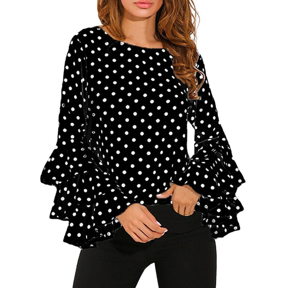 Ladies polka best sale dot blouses