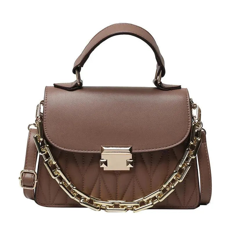 Chained Leather Handbag - Bag - LeStyleParfait