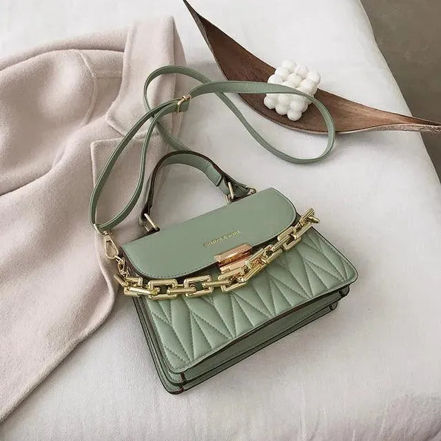 Chained Leather Handbag - Bag - LeStyleParfait