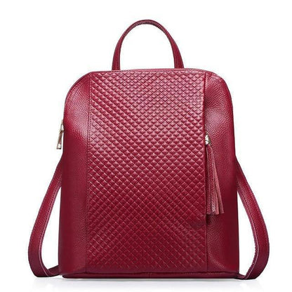 Women Leather Backpacks, Wine Red, Black, Navy Blue - LeStyleParfait Kenya