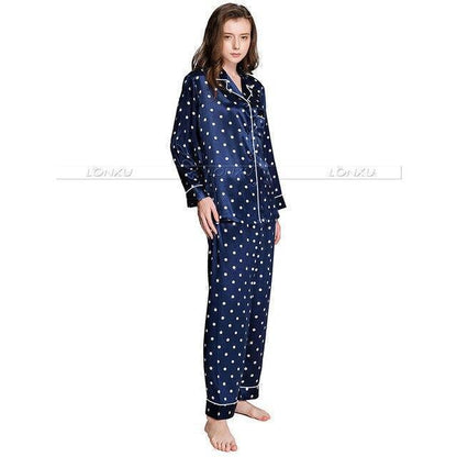 Women Polka Dots Pajama Set - Pajama Pant Set - LeStyleParfait