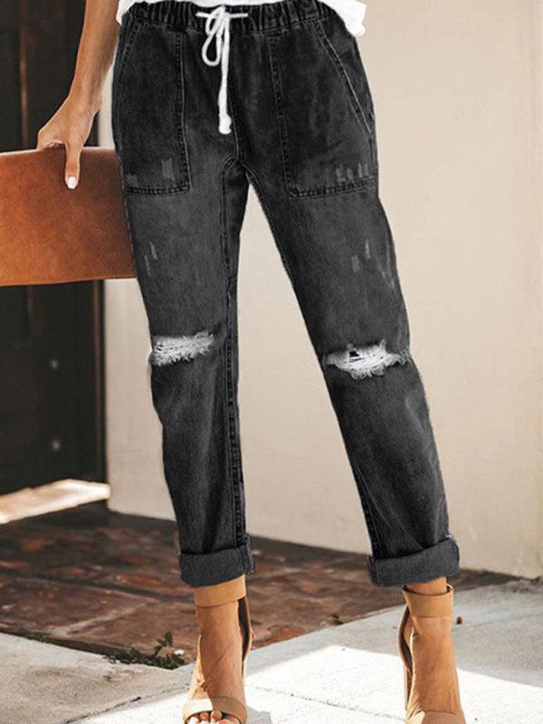 Buy Women's Ripped Jeans - Irregular Waist at LeStyleParfait Kenya