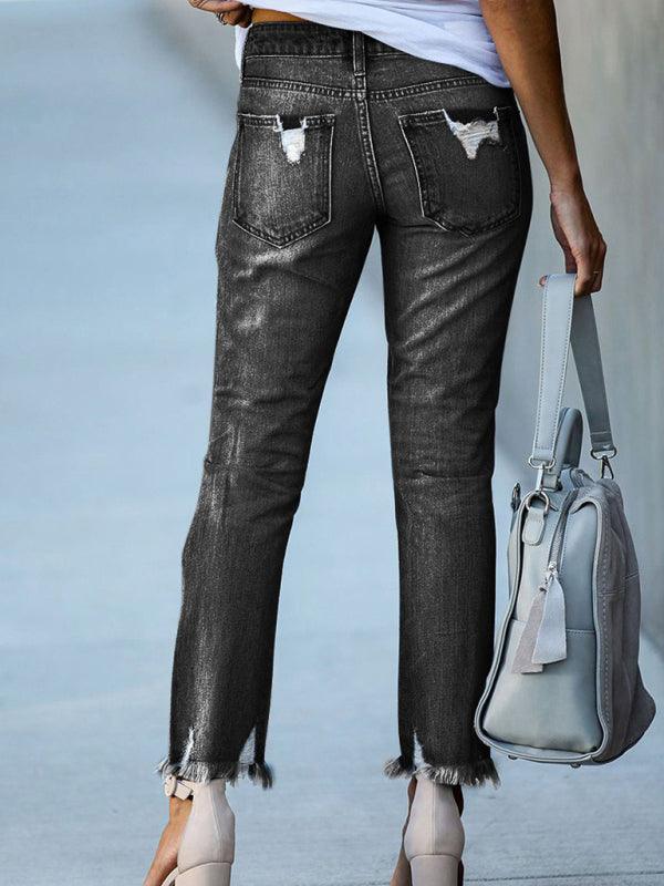 Buy Women's Denim Jeans - High Waist Straight-leg at LeStyleParfait Kenya