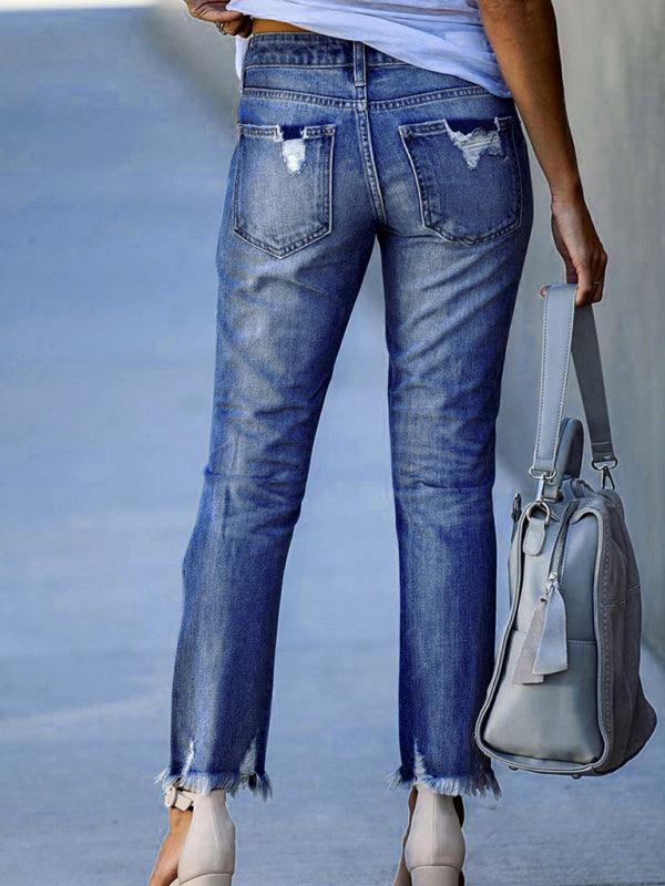 Buy Women Ripped Wide Leg Jeans at LeStyleParfait