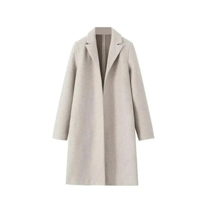 Women's Solid Long Overcoat - Overcoat - LeStyleParfait