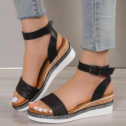 Ankle Strap Wedge Sandals - Wedge Shoes - LeStyleParfait Kenya