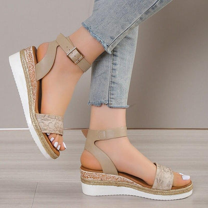 Ankle Strap Wedge Sandals - Wedge Shoes - LeStyleParfait Kenya