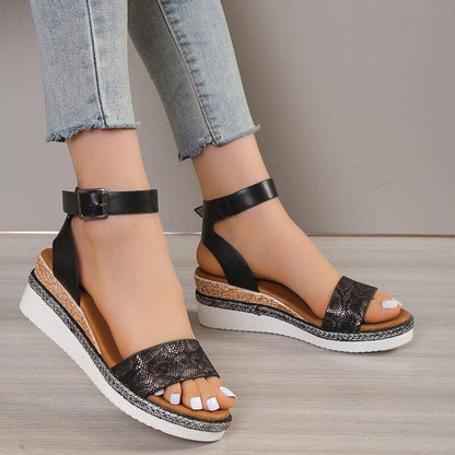 Ankle Strap Wedge Sandals - Wedge Shoes - LeStyleParfait Kenya