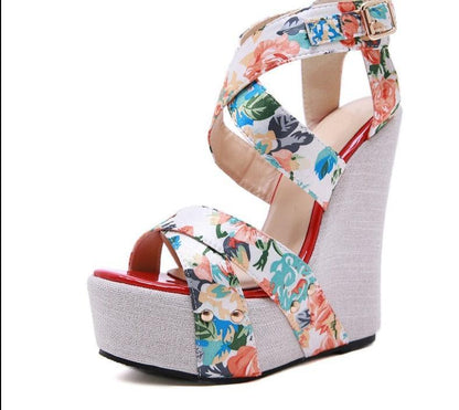 Block Heel Wedge Sandal Shoes - Wedge Shoes - LeStyleParfait Kenya