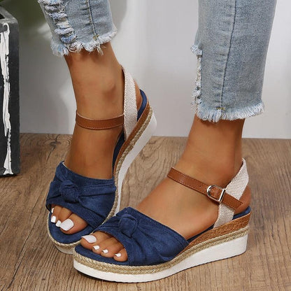 Casual Knot Wedges Sandals - Wedge Shoes - LeStyleParfait Kenya