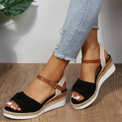 Casual Knot Wedges Sandals - Wedge Shoes - LeStyleParfait Kenya