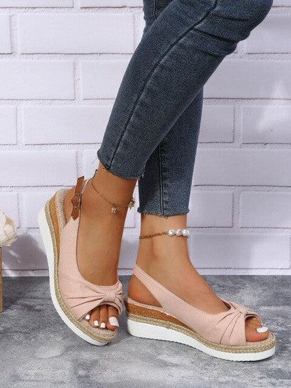 Casual Knot Wedges Sandals - Wedge Shoes - LeStyleParfait Kenya