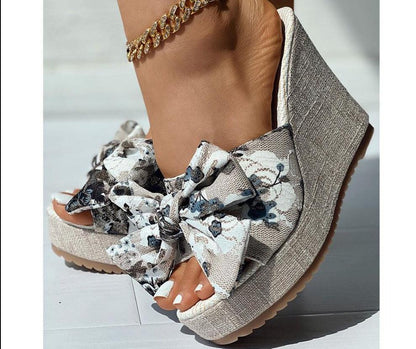 Chunky Printed Wedge Sandals - Wedge Shoes - LeStyleParfait Kenya