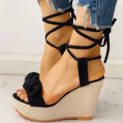 Elegant Strap Wedge Sandals - Wedge Shoes - LeStyleParfait Kenya