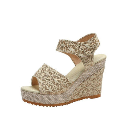 Embroidered Wedge Sandals - Wedge Shoes - LeStyleParfait Kenya