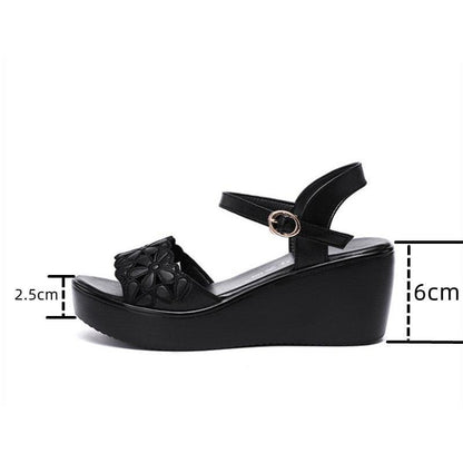 Floral Cut-out Wedge Sandal Shoes - Wedge Shoes - LeStyleParfait Kenya