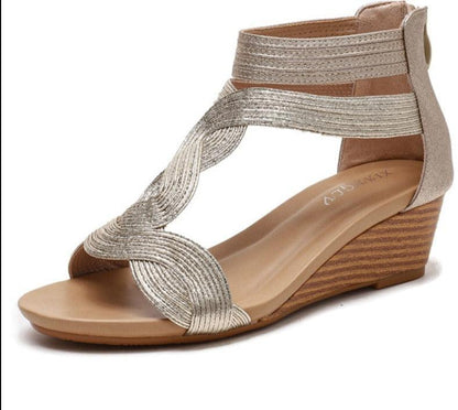 Low Heel Wedge Sandal Shoes - Wedge Shoes - LeStyleParfait Kenya