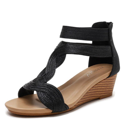 Low Heel Wedge Sandal Shoes - Wedge Shoes - LeStyleParfait Kenya