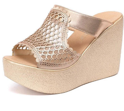 Mesh Summer Wedge Sandal Shoes - Wedge Shoes - LeStyleParfait Kenya