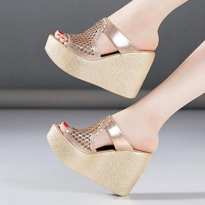 Mesh Summer Wedge Sandal Shoes - Wedge Shoes - LeStyleParfait Kenya