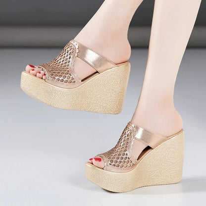 Mesh Summer Wedge Sandal Shoes - Wedge Shoes - LeStyleParfait Kenya