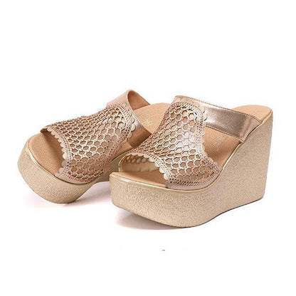 Mesh Summer Wedge Sandal Shoes - Wedge Shoes - LeStyleParfait Kenya