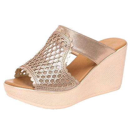 Mesh Summer Wedge Sandal Shoes - Wedge Shoes - LeStyleParfait Kenya