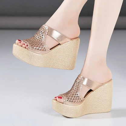 Mesh Summer Wedge Sandal Shoes - Wedge Shoes - LeStyleParfait Kenya