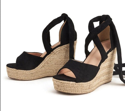 Open Toe Strap Wedge Sandal Shoes - Wedge Shoes - LeStyleParfait Kenya