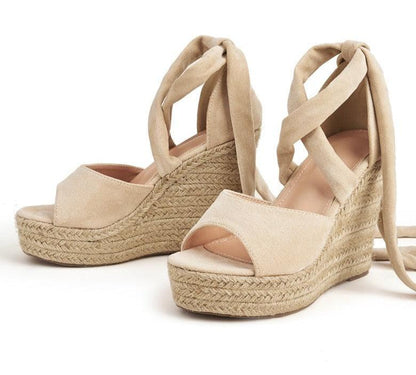 Open Toe Strap Wedge Sandal Shoes - Wedge Shoes - LeStyleParfait Kenya