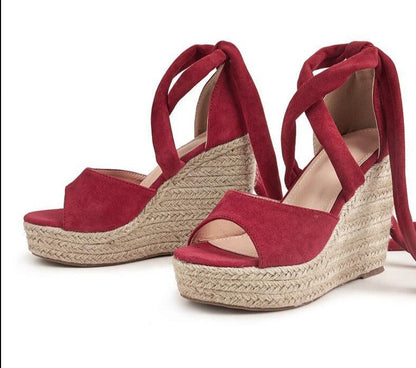 Open Toe Strap Wedge Sandal Shoes - Wedge Shoes - LeStyleParfait Kenya