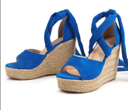 Open Toe Strap Wedge Sandal Shoes - Wedge Shoes - LeStyleParfait Kenya