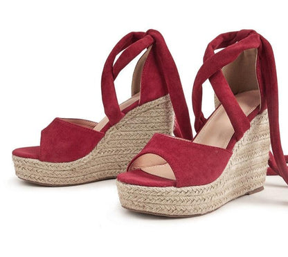 Open Toe Strap Wedge Sandal Shoes - Wedge Shoes - LeStyleParfait Kenya