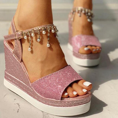 Peep Toe Summer Wedge Shoes - Wedge Shoes - LeStyleParfait Kenya