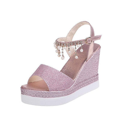 Peep Toe Summer Wedge Shoes - Wedge Shoes - LeStyleParfait Kenya