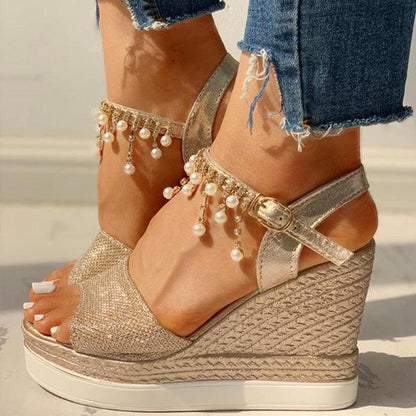 Peep Toe Summer Wedge Shoes - Wedge Shoes - LeStyleParfait Kenya