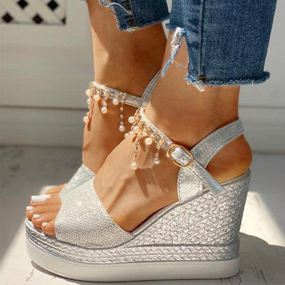 Peep Toe Summer Wedge Shoes - Wedge Shoes - LeStyleParfait Kenya