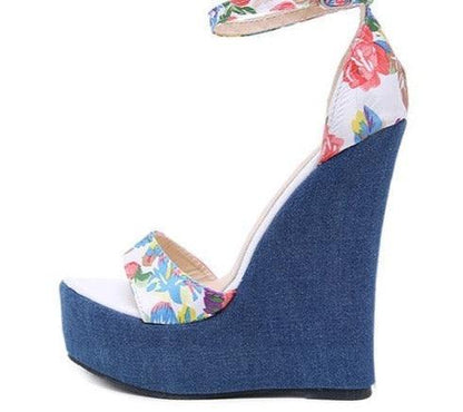 Printed Wedge Sandal Shoes - Wedge Shoes - LeStyleParfait Kenya