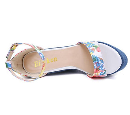 Printed Wedge Sandal Shoes - Wedge Shoes - LeStyleParfait Kenya