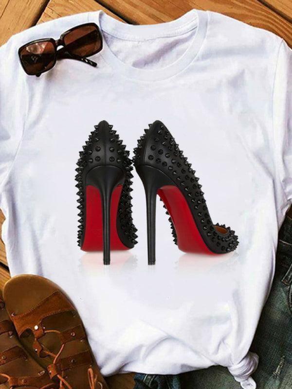 Shoes Print Women T-shirt - LeStyleParfait Kenya