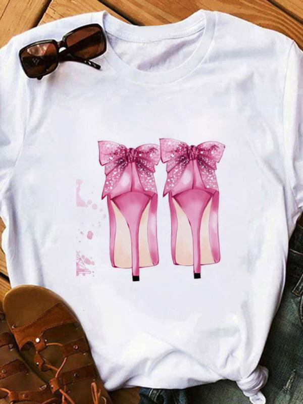 Shoes Print Women T-shirt - LeStyleParfait Kenya