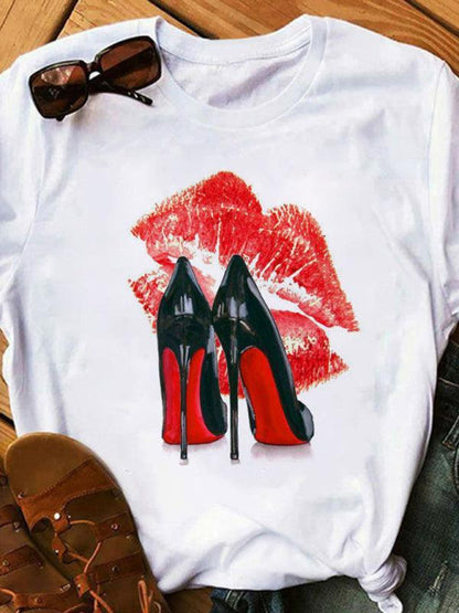 Shoes Print Women T-shirt - LeStyleParfait Kenya